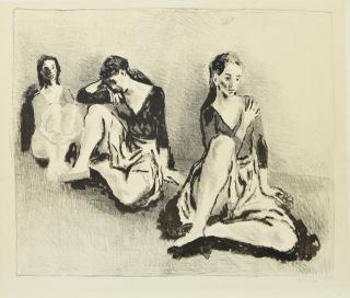 Appraisal: Moses Soyer - Ballet Dancers th c print pencil numbered