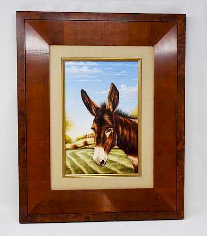 Appraisal: William Haskell Oil Painting of a Donkey Painting of a