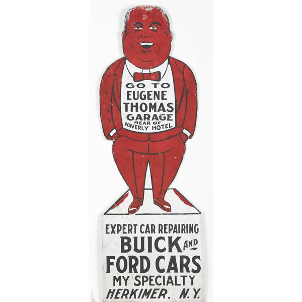 Appraisal: EARLY th C ADVERTISING SIGN Eugene Thomas Garage Buick and