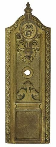 Appraisal: French bronze and iron architectural door handle late th early