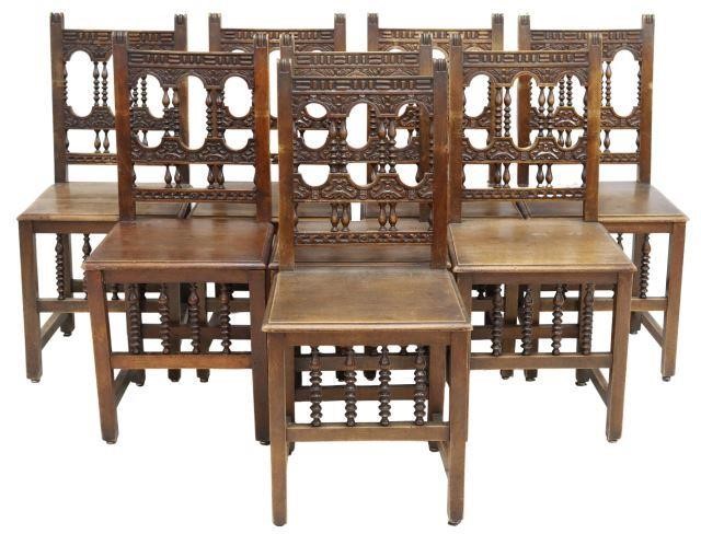 Appraisal: lot of Spanish Baroque style walnut side chairs th c