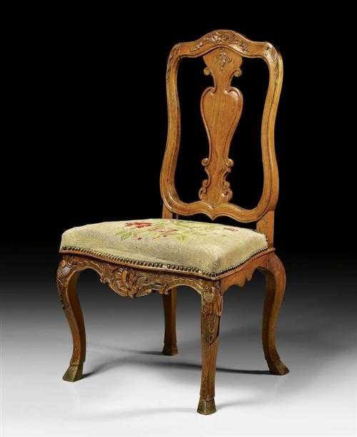 Appraisal: CARVED OAK CHAIR Louis XV Aachen-Liege th century Carved with