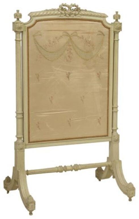 Appraisal: French Louis XVI style painted fire screen ecran th c