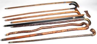 Appraisal: Assorted Antique Rustic Canes Walking Sticks Some cut from branches