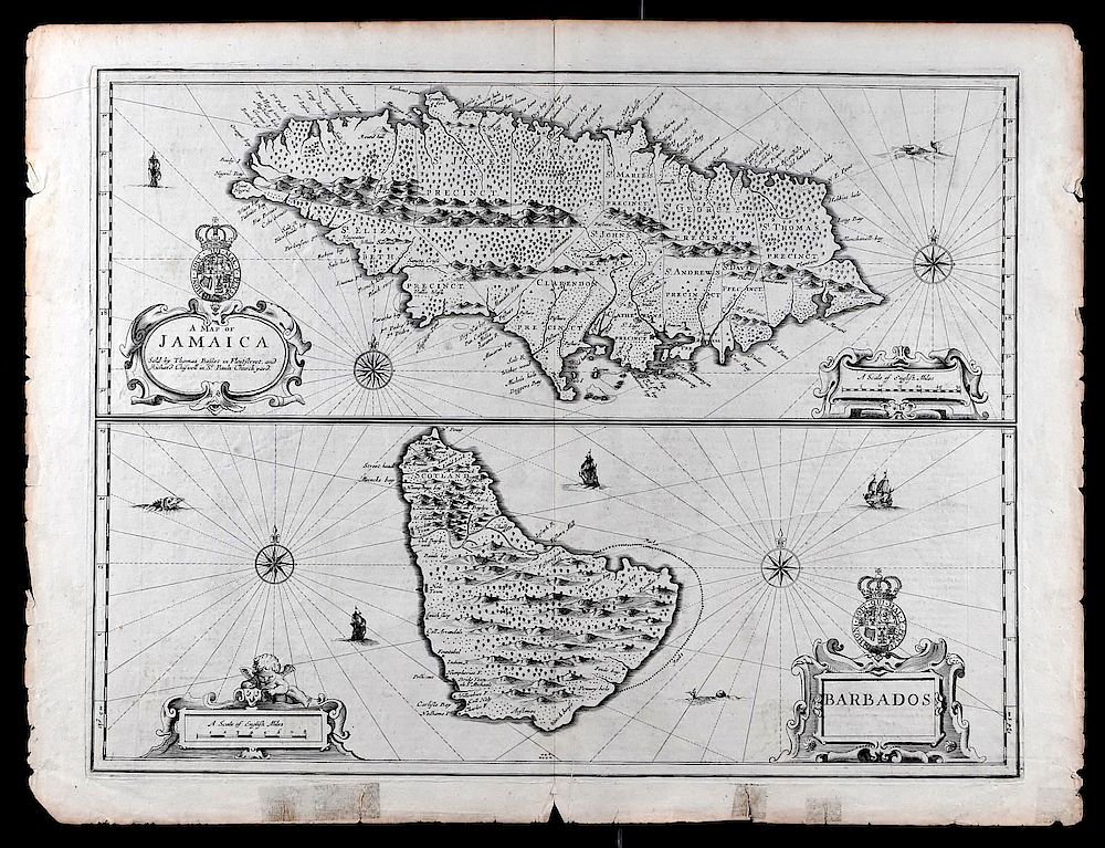 Appraisal: Speed Map of Jamaica and Barbados John Speed ca -