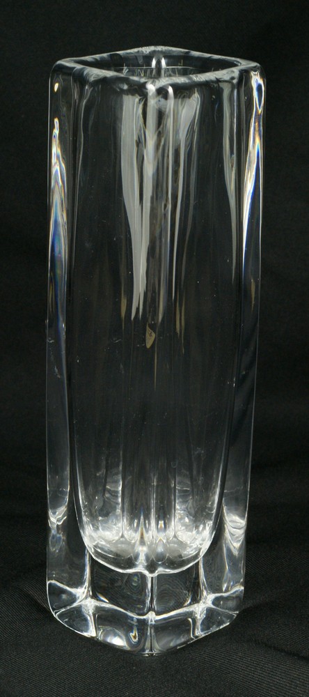 Appraisal: Orrefors Clear Art Glass Vase square form signed on bottom