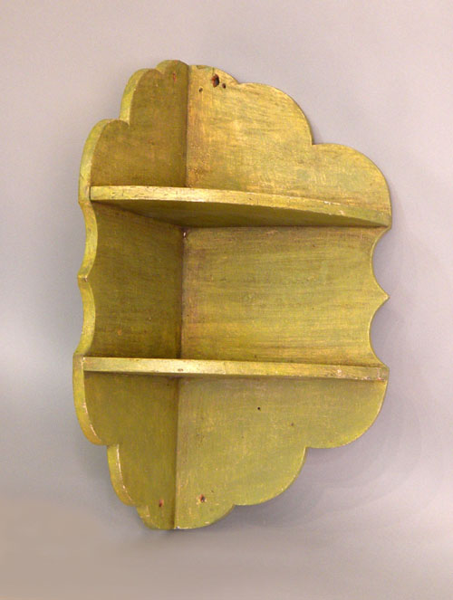 Appraisal: Green painted hanging cupboard early th c h l