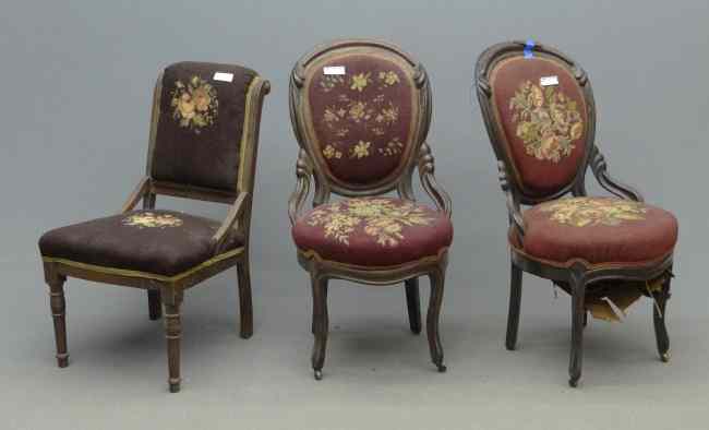 Appraisal: Lot three as found Victorian chairs