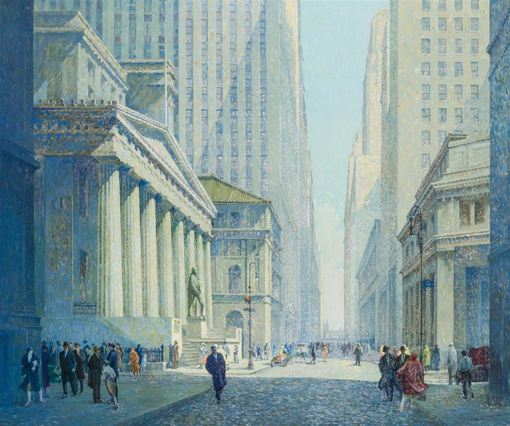 Appraisal: LEE LASH American - Wall Street oil on canvas signed