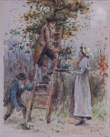 Appraisal: GEORGE GOODWIN KILBURNE - - Fruit Picking signed with initials