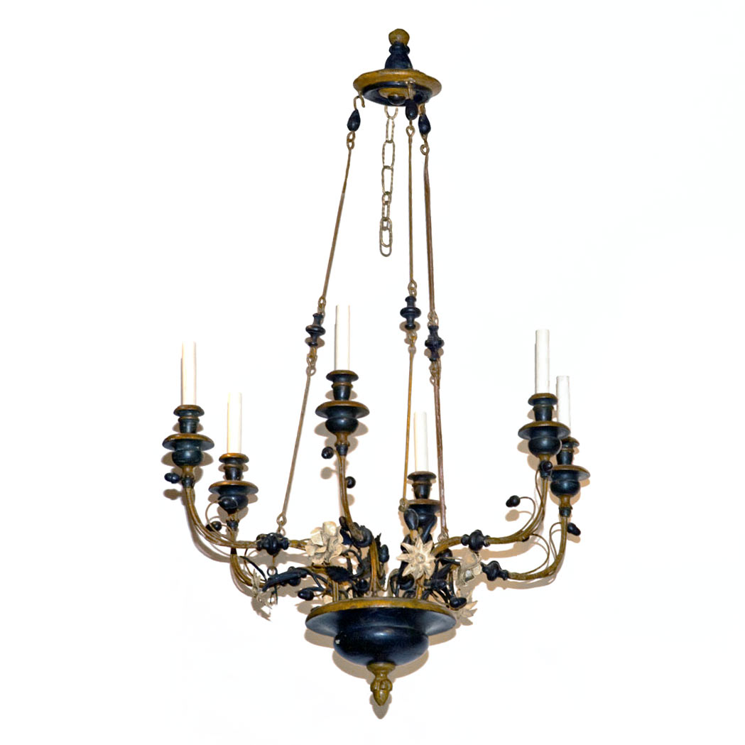 Appraisal: Continental Rococo Style Six-Light Chandelier Height inches diameter inches C