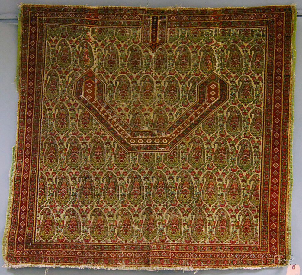 Appraisal: Senneh Saddle Cover Northwest Persia late th century wear portions