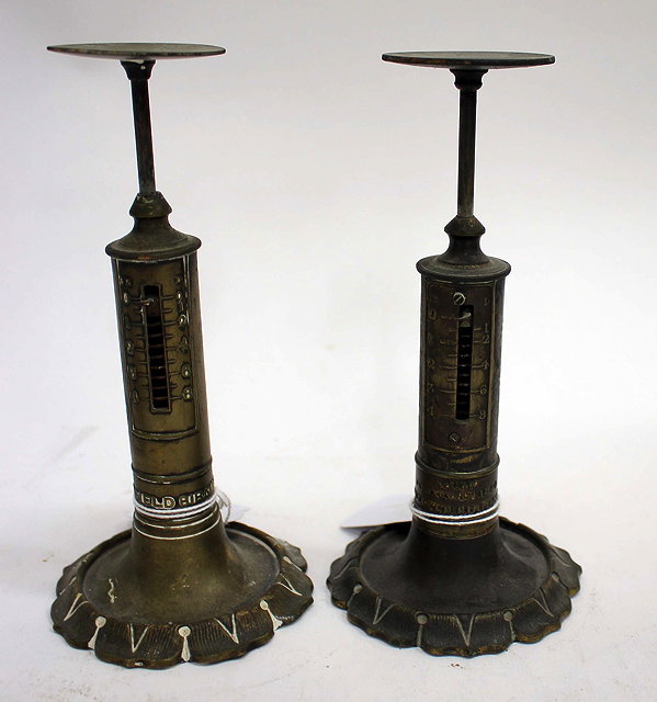 Appraisal: A REGENCY BRASS COLUMN OR LIGHTHOUSE TYPE POSTAL SCALE No