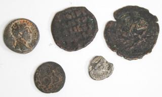 Appraisal: Assorted Ancient Coins Incl Greek Roman Two with Greek script