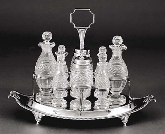 Appraisal: Georgian sterling cruet frame by Paul Storr London dated eight