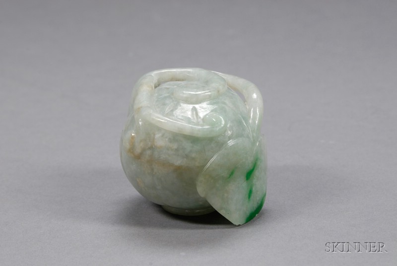 Appraisal: Jade Water Coupe China th century poppy seed pod shape