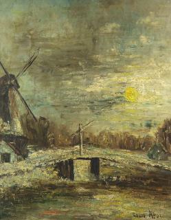 Appraisal: Attributed to Louis Franciscus Hendrik Apol Dutch - Windmill by