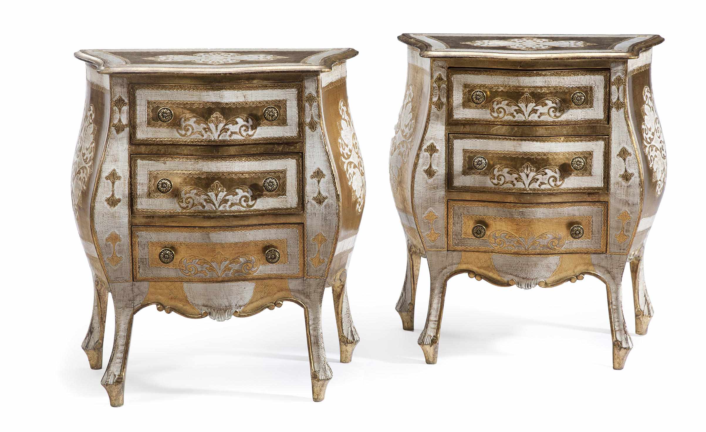 Appraisal: A pair of Venetian Rococo style parcel gilt and paint