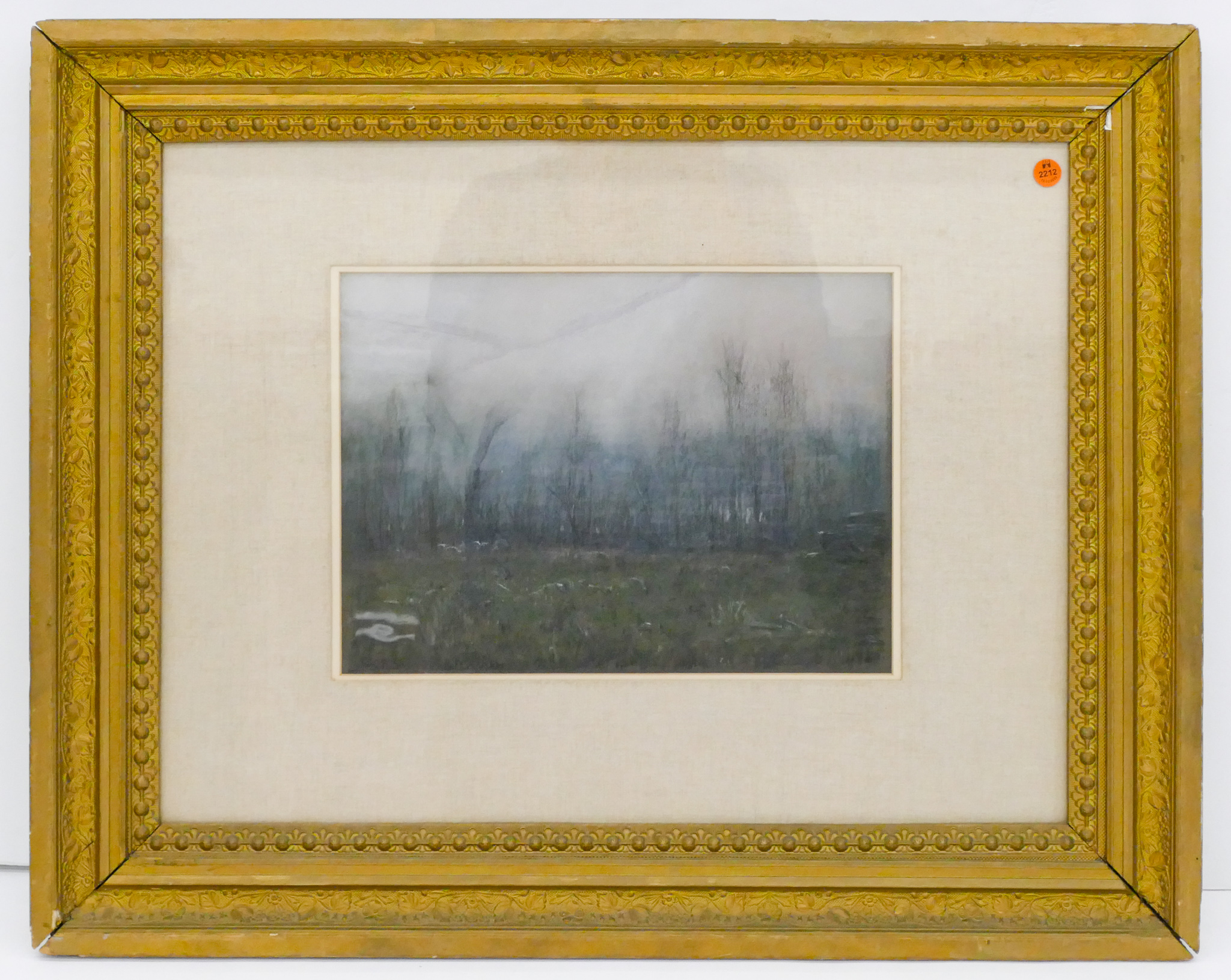 Appraisal: Antique Winter Landscape Pastel Framed '' x ''