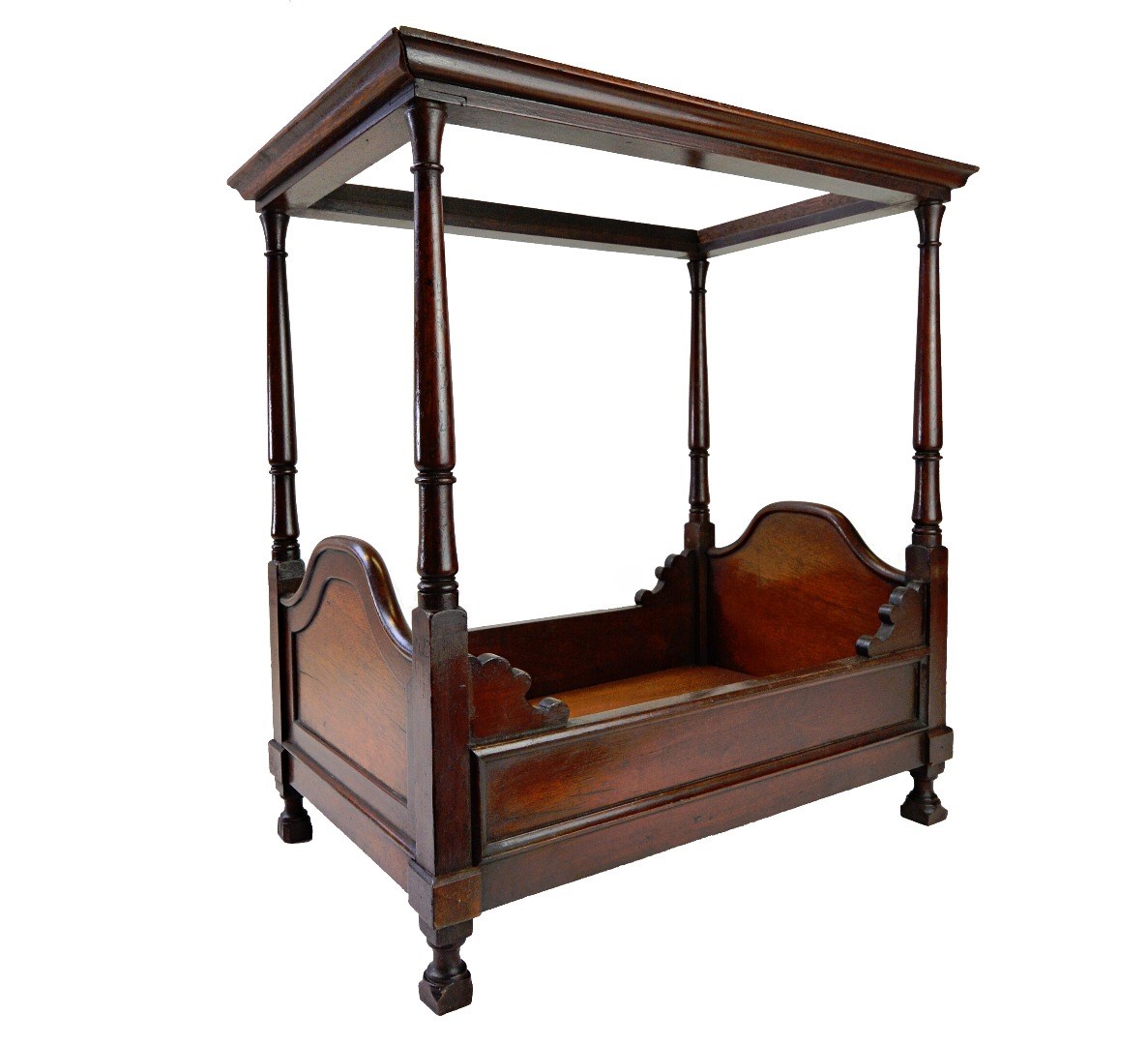 Appraisal: A mahogany framed cat bed in the form of a