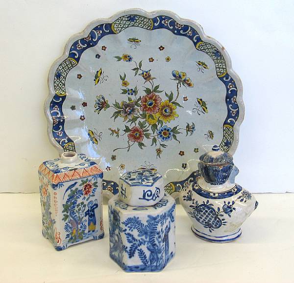 Appraisal: An assembled group of Delft and Faience th th century