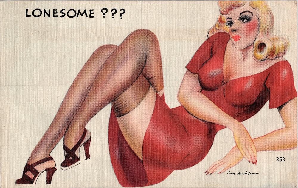 Appraisal: ANTIQUE VINTAGE RARE POSTCARD PIN UP SIGNEDThe dimensions of an