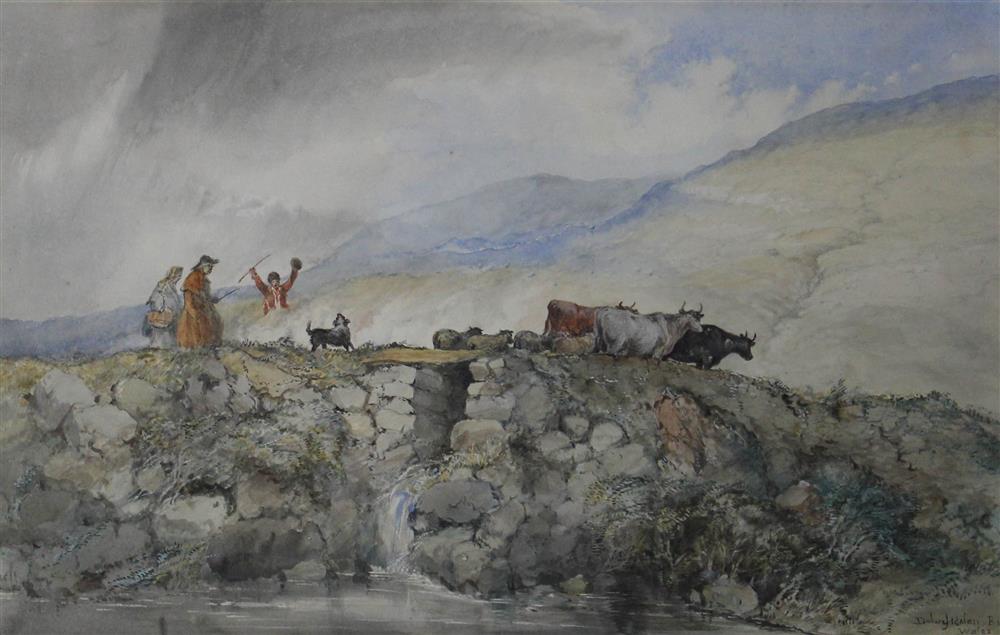 Appraisal: JAMES RIDDEL BRITISH TH CENTURY DOLWYDDELAN BRIDGE WALES Watercolor x