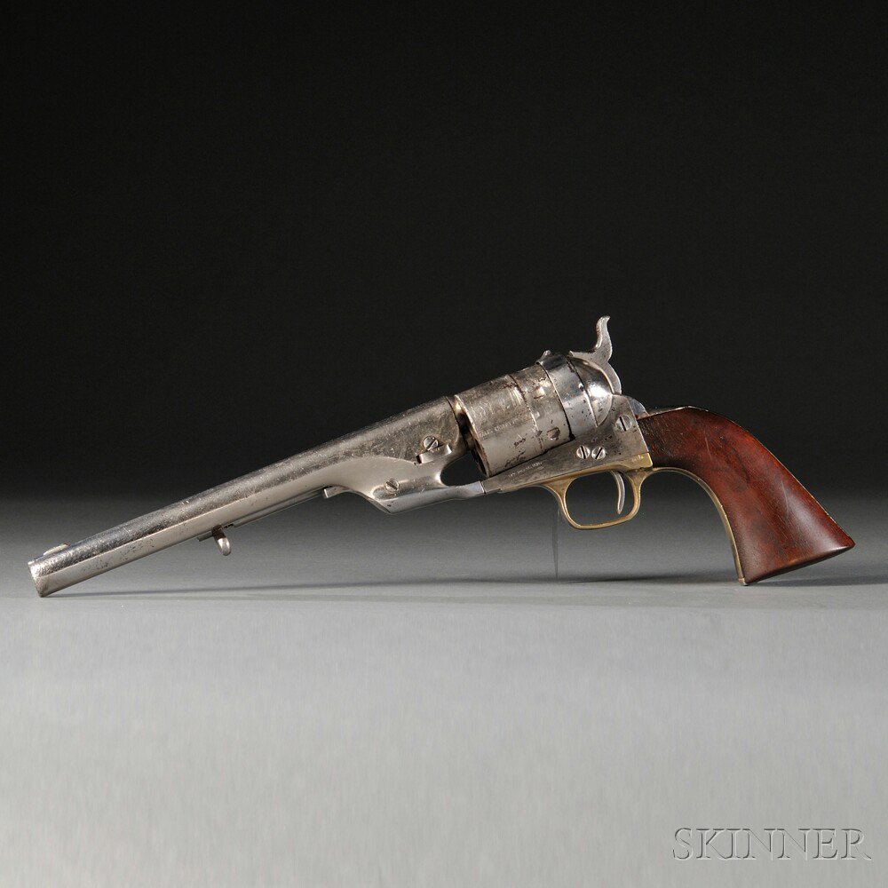 Appraisal: Nickel-plated Model Colt Army Richards Conversion Revolver c late th