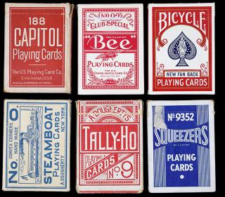 Appraisal: Marked Cards Five Vintage Packs of Marked Cards Including Bicycle