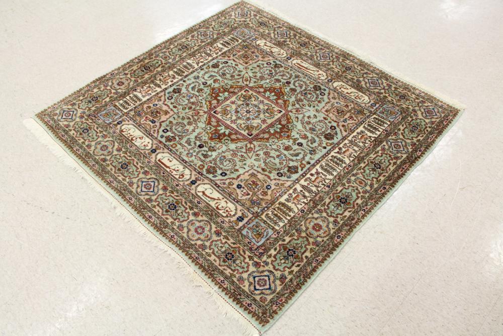 Appraisal: HAND KNOTTED PERSIAN AREA RUG floral and central floral medallion