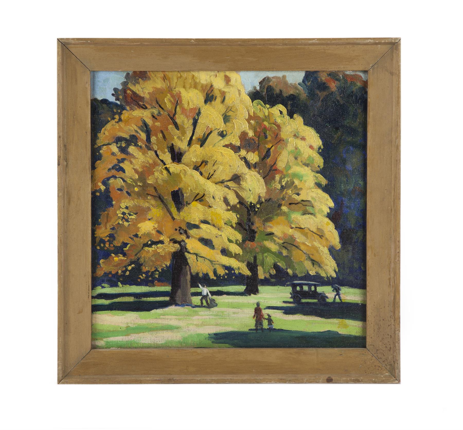 Appraisal: PARK SCENE BY MARQUES REITZEL AMERICAN - Oil on canvas