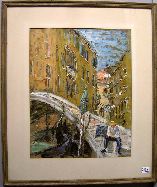 Appraisal: Mixed media Venetian scene signed Vita P Solomon x