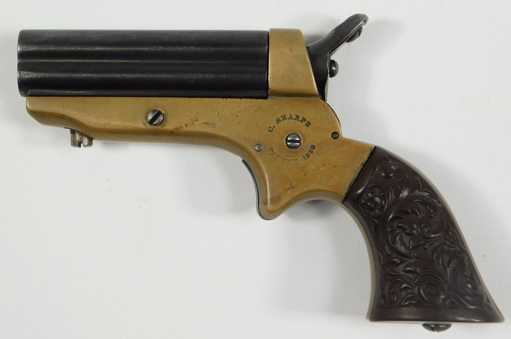 Appraisal: Sharps Breech-loading -shot Pepperbox Pistol United States C - caliber