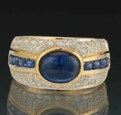 Appraisal: A Ladies' Sapphire and Diamond Ring k yellow gold ring