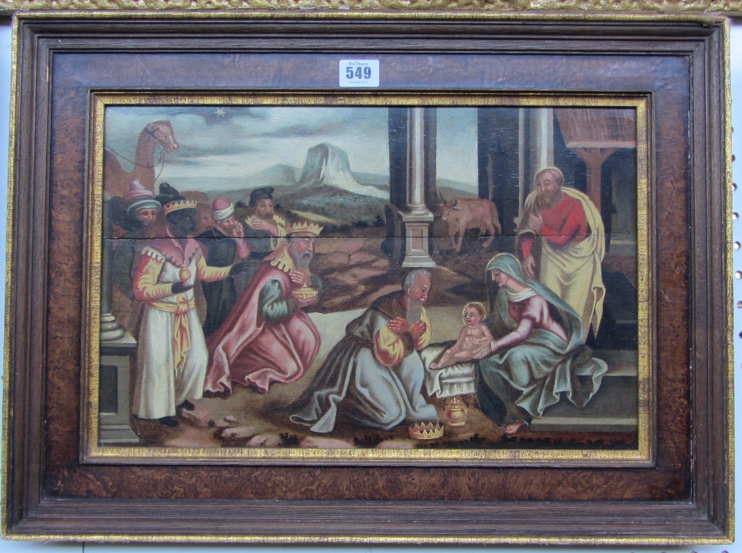 Appraisal: Continental School The adoration of the Magi oil on panel