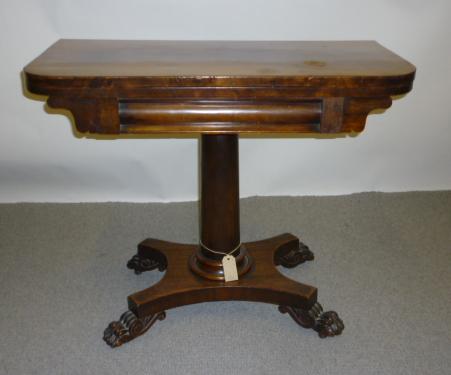 Appraisal: A VICTORIAN MAHOGANY FOLDING CARD TABLE of D form the