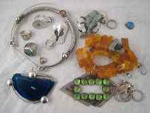 Appraisal: A quantity of white metal tests silver jewellery including a