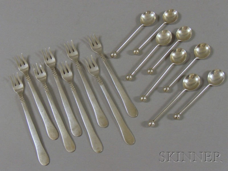 Appraisal: Group of Silver Forks and Spoons Denmark a set of