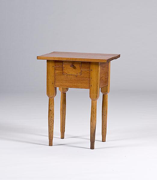 Appraisal: SHAKER STAND WITH CANDLE DRAWER American ca - maple butternut