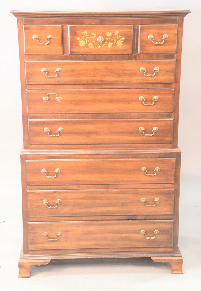 Appraisal: Three piece lot to include Hitchcock chest on chest ht