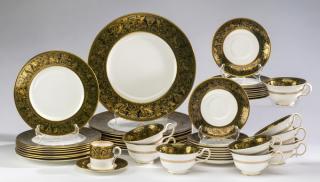 Appraisal: Wedgwood porcelain dinner service for eight in the 'Florentine' pattern