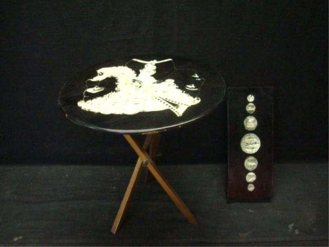 Appraisal: FORNASETTI End Table along with a Box Table with x