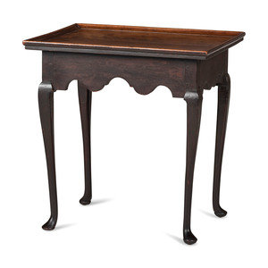 Appraisal: A Queen Anne Black Painted Cherrywood Dish Top Tea Table