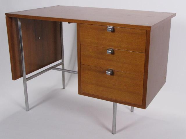 Appraisal: George Nelson Mid Century Desk Drop leaf right facing drawers