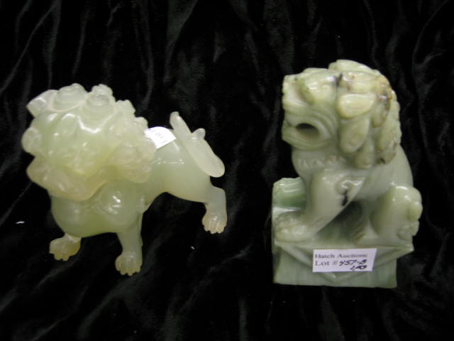 Appraisal: Carved Jade Figurines of Foo dogs