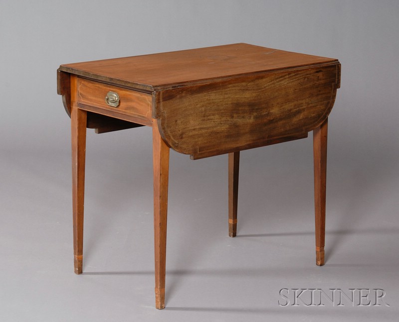 Appraisal: Mahogany Inlaid Pembroke Table New York c the string inlaid