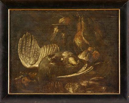 Appraisal: EUROPEAN SCHOOL STILL LIFE WITH DEAD GAME Oil on canvas