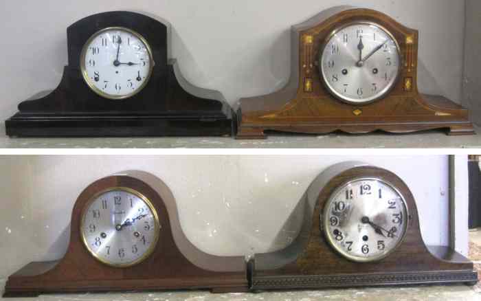 Appraisal: FOUR NAPOLEON HAT MANTEL CLOCK by various makers including Herschede