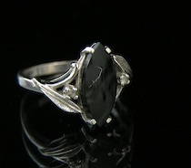 Appraisal: A Marquise Shaped Onyx Ladies' Ring A marquise shaped onyx