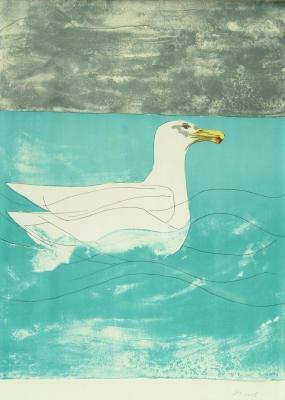 Appraisal: ELIZABETH FRINK - Seagull lithograph signed in pencil with blindstamp